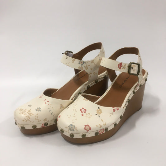 White Shoes Heels Wedge Lucky Brand, Size 6