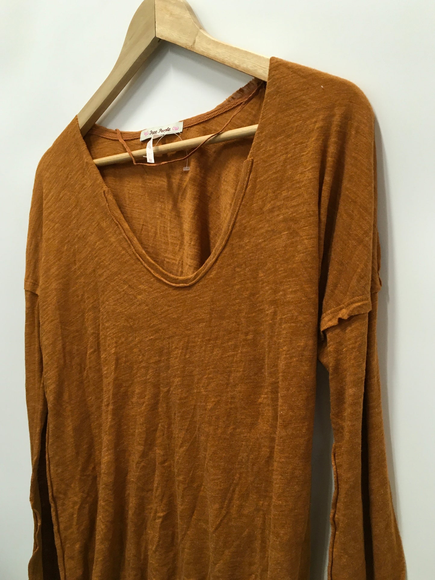 Top Long Sleeve By Free People In Orange, Size: Xs