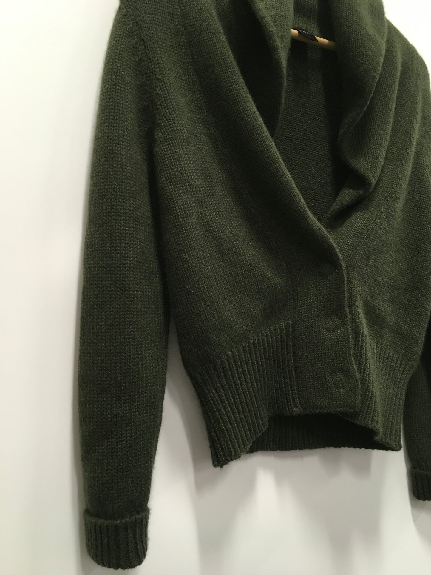 Sweater Cardigan Cashmere By Clothes Mentor In Green, Size: M