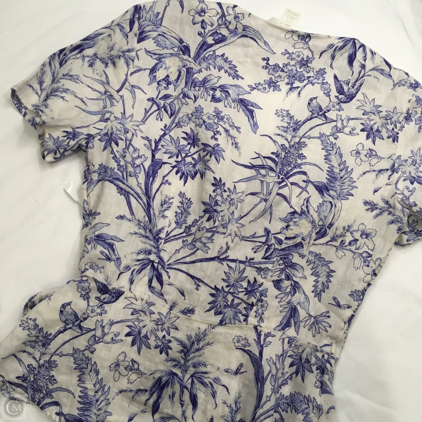 Top Short Sleeve By H&m In Blue & White, Size: Xs