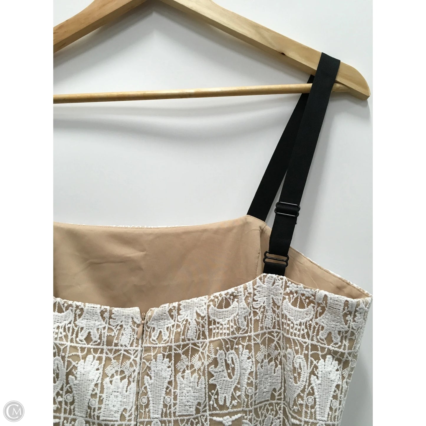 Dress Party Midi By Mare Mare In Tan & White, Size: L