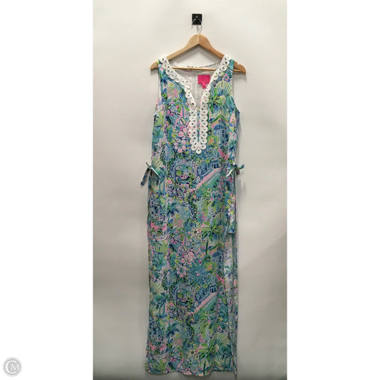 Dress Designer By Lilly Pulitzer In Blue & Green, Size: 12