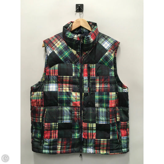 Vest Puffer & Quilted By Polo Ralph Lauren In Plaid Pattern, Size: L