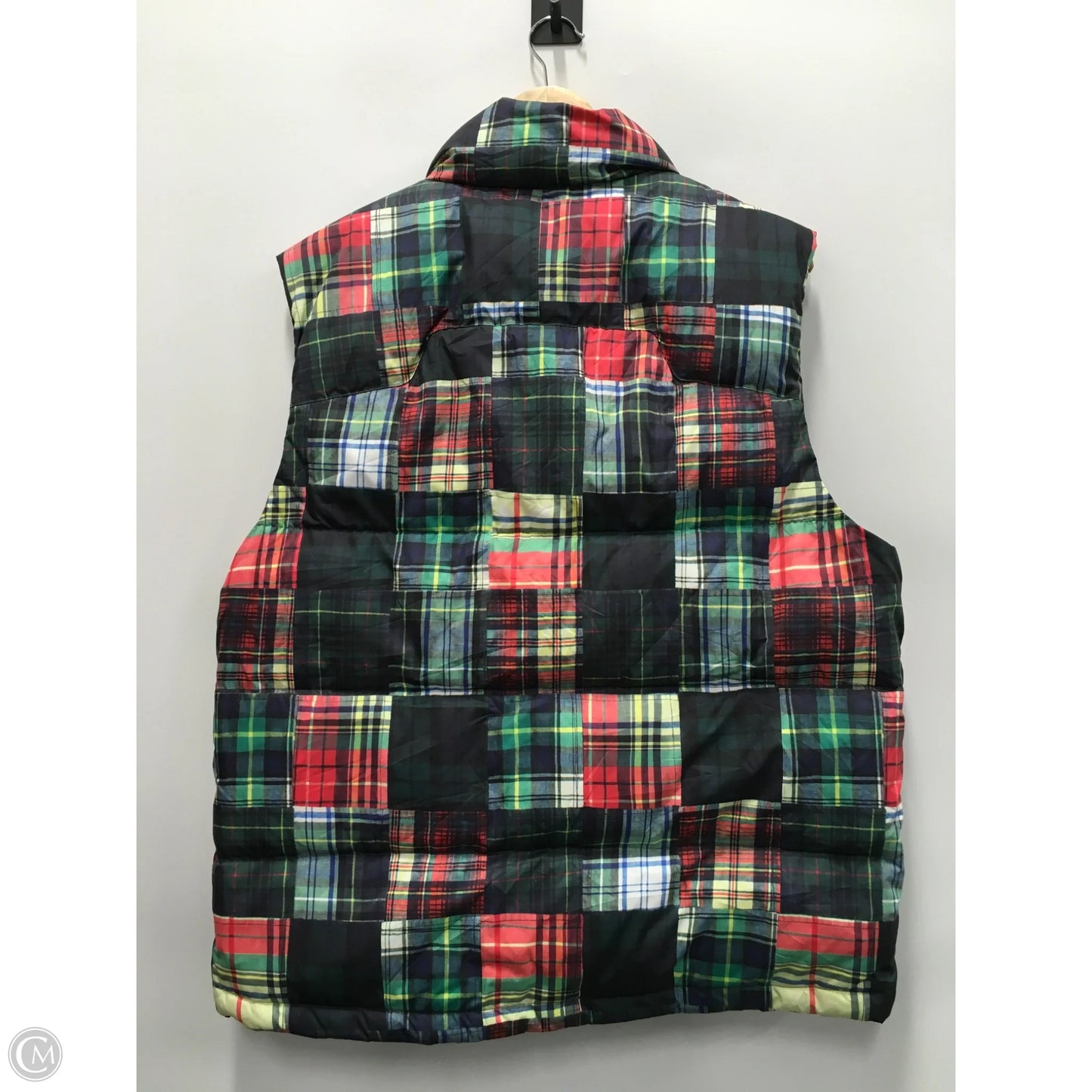 Vest Puffer & Quilted By Polo Ralph Lauren In Plaid Pattern, Size: L