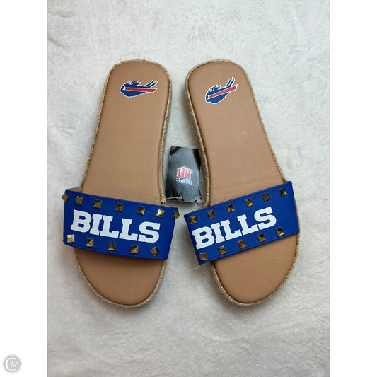 Sandals Flats By Nfl In Blue & Tan, Size: 10