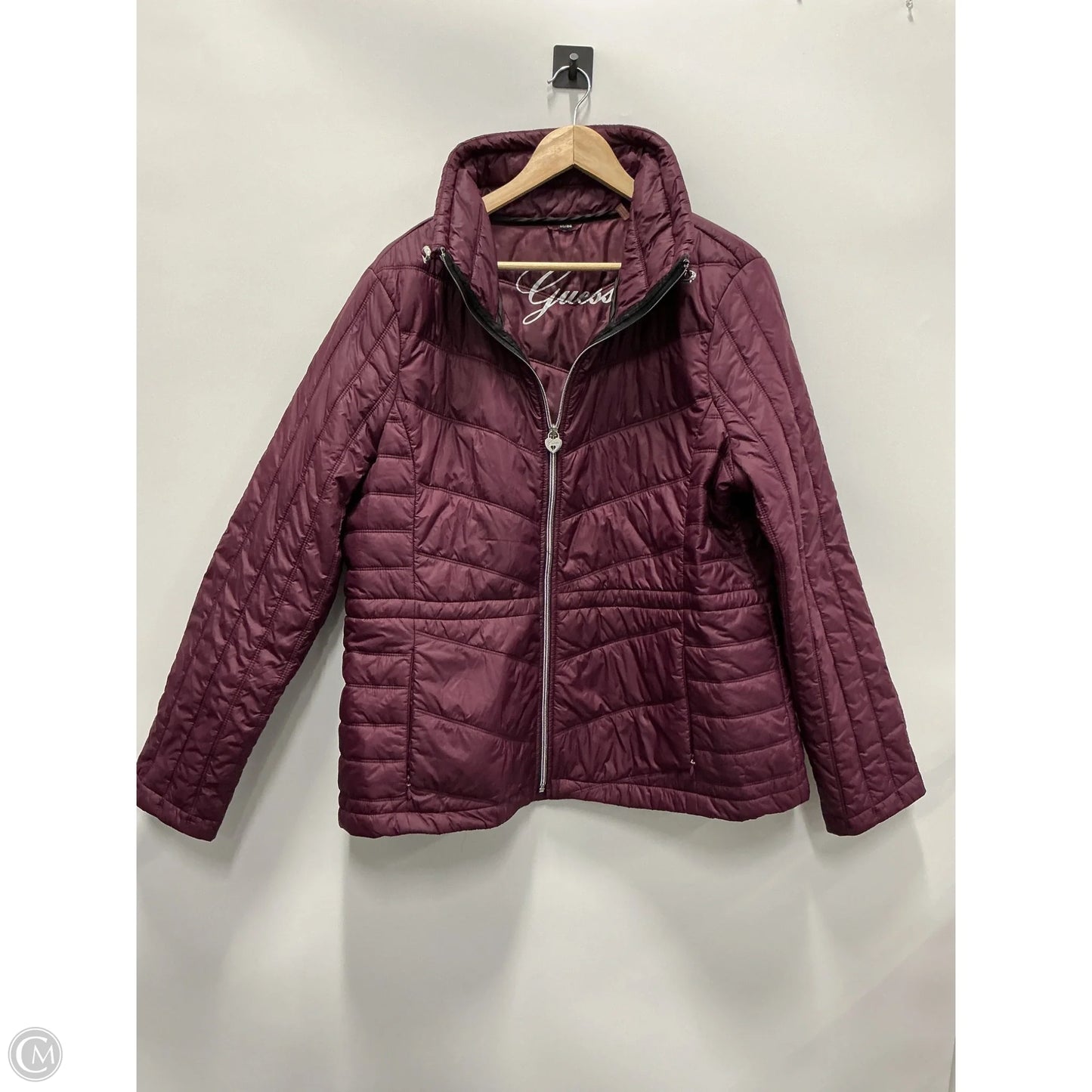 Jacket Puffer & Quilted By Guess In Purple, Size: Xxl