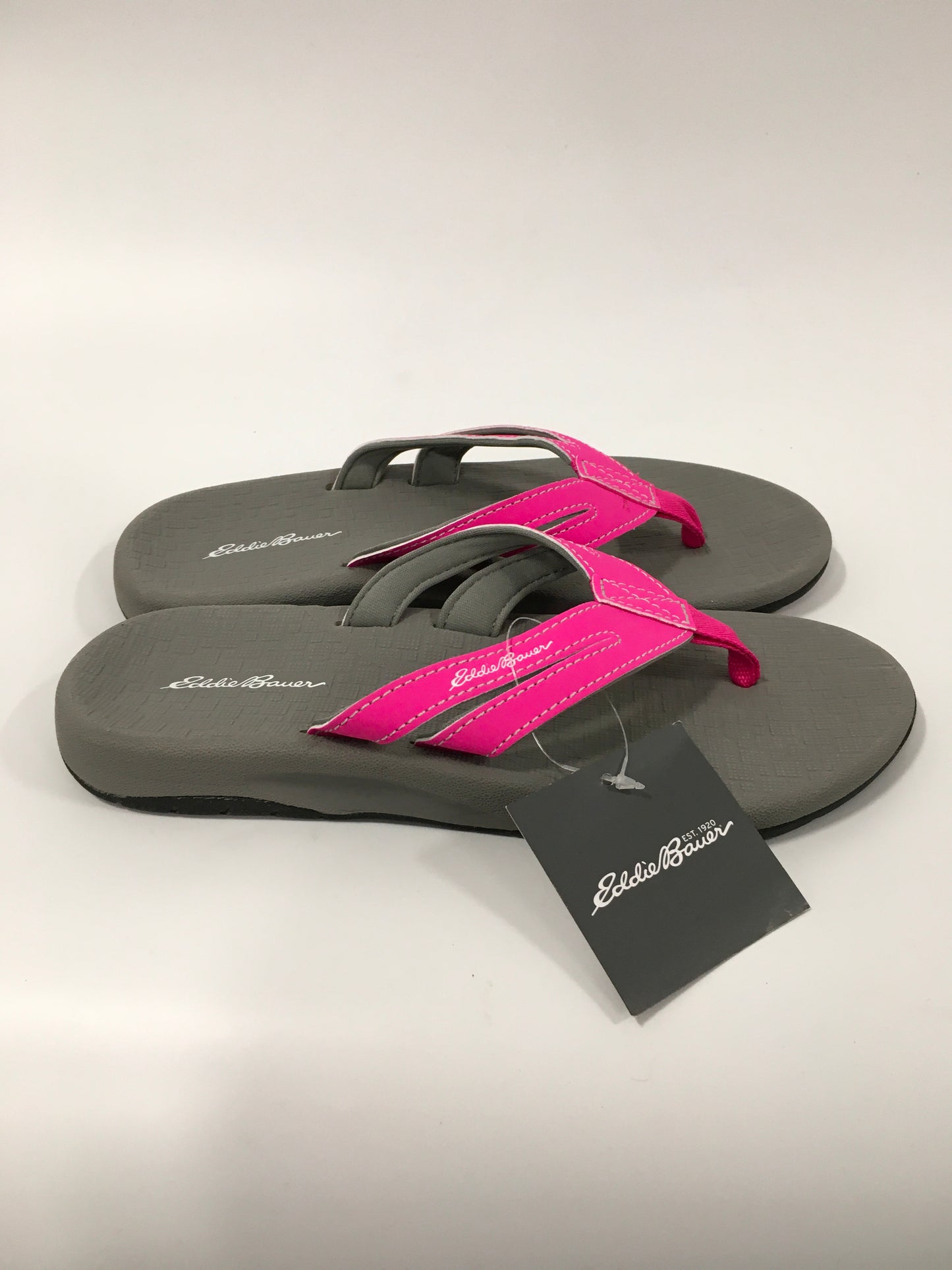 Grey & Pink Sandals Flip Flops Eddie Bauer, Size 7