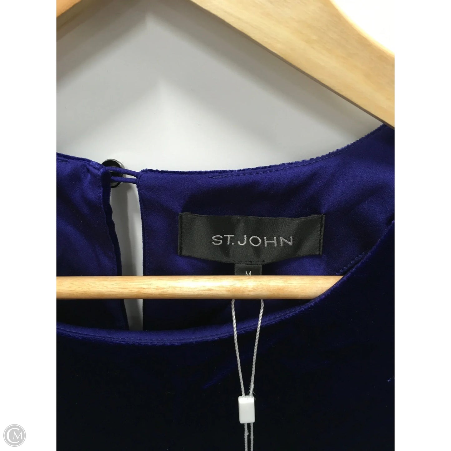 Top Short Sleeve Designer By St. John In Blue, Size: M