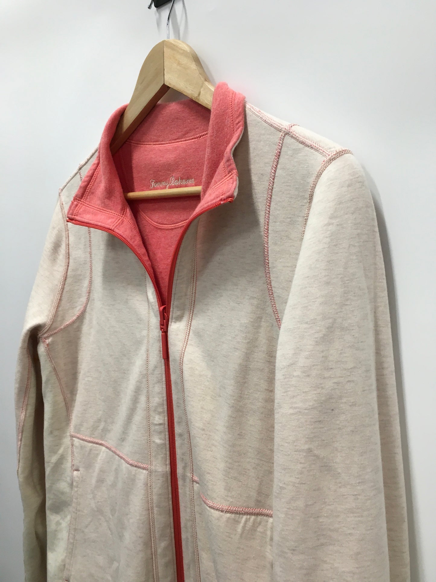 Athletic Jacket By Tommy Bahama In Pink & Tan, Size: M