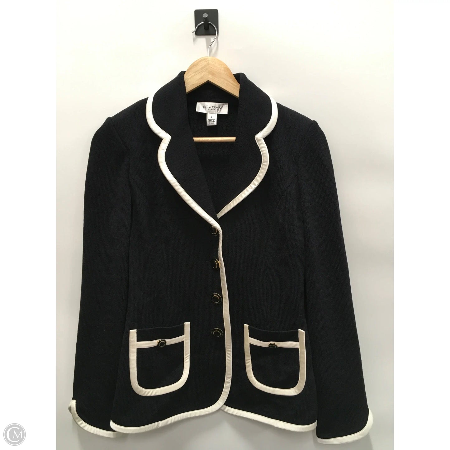 Blazer Designer By St. John In Black, Size: S