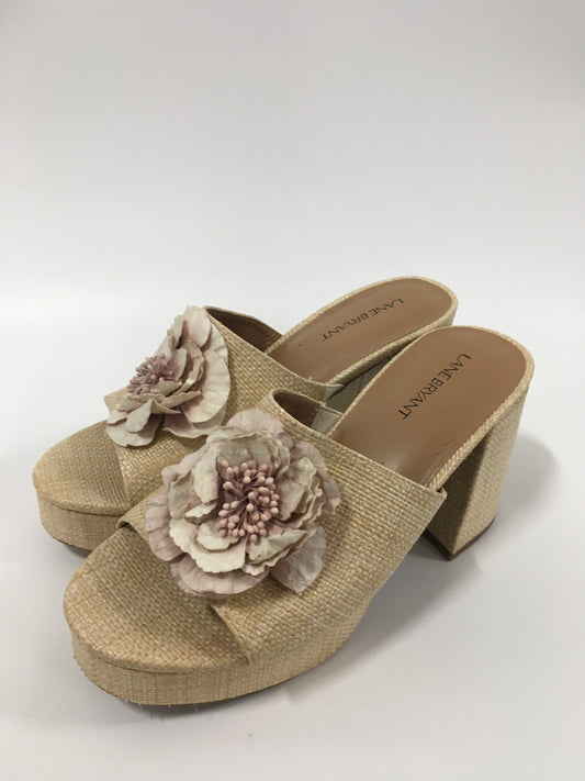 Tan Shoes Heels Block Lane Bryant, Size 8