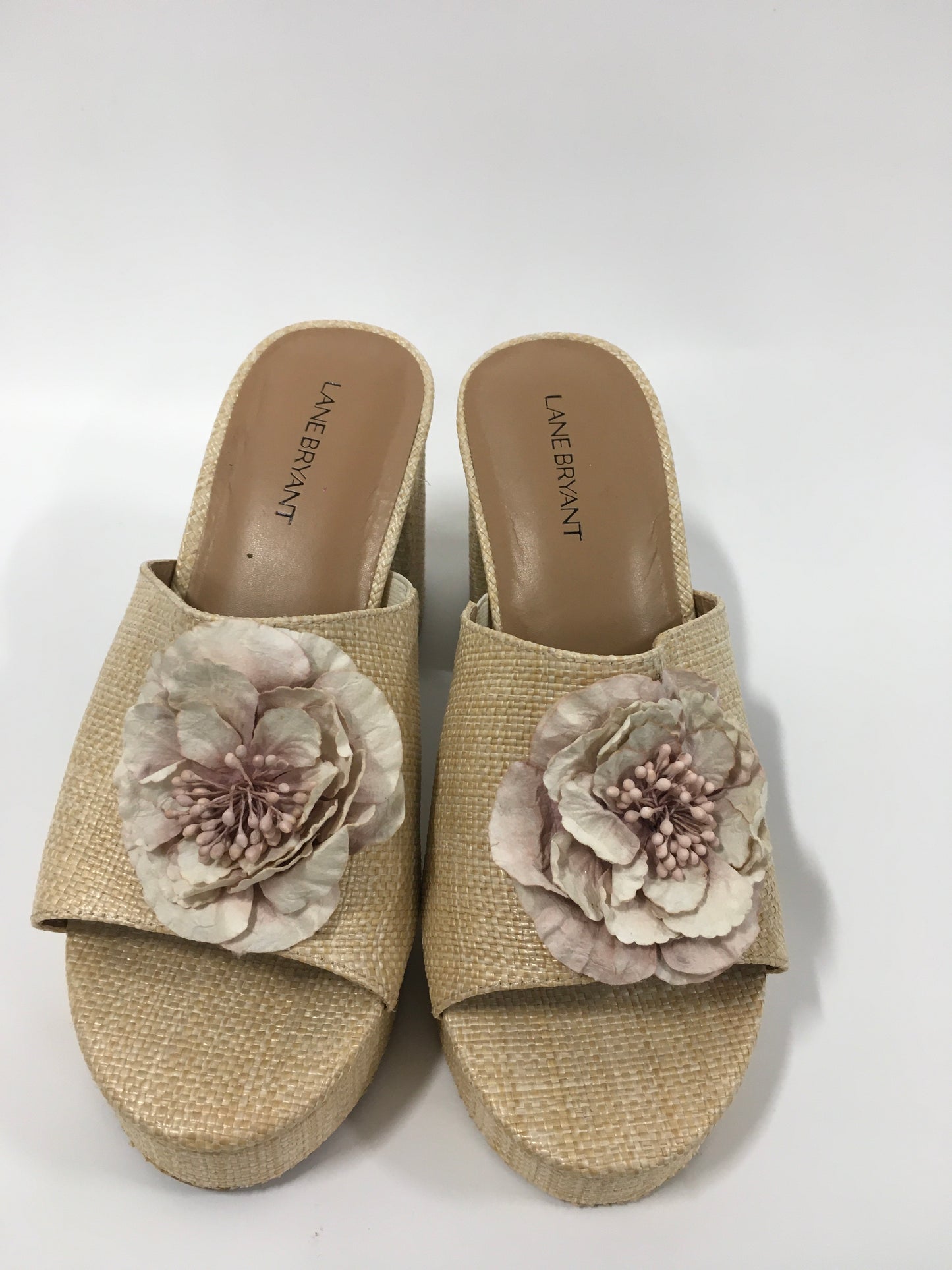 Tan Shoes Heels Block Lane Bryant, Size 8