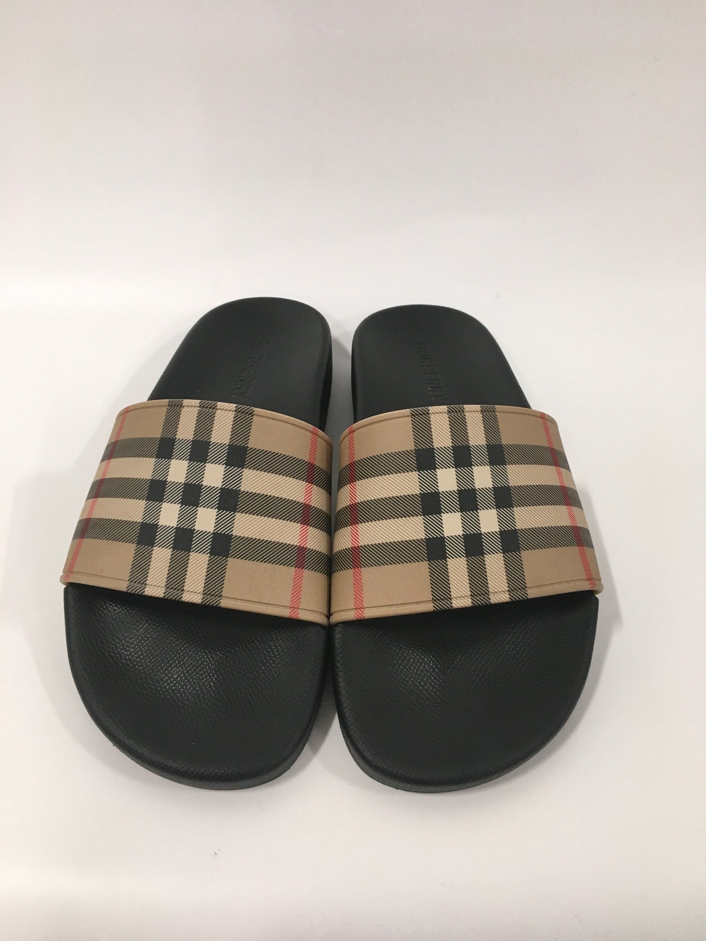 Plaid Pattern Sandals Designer Burberry, Size 8.5