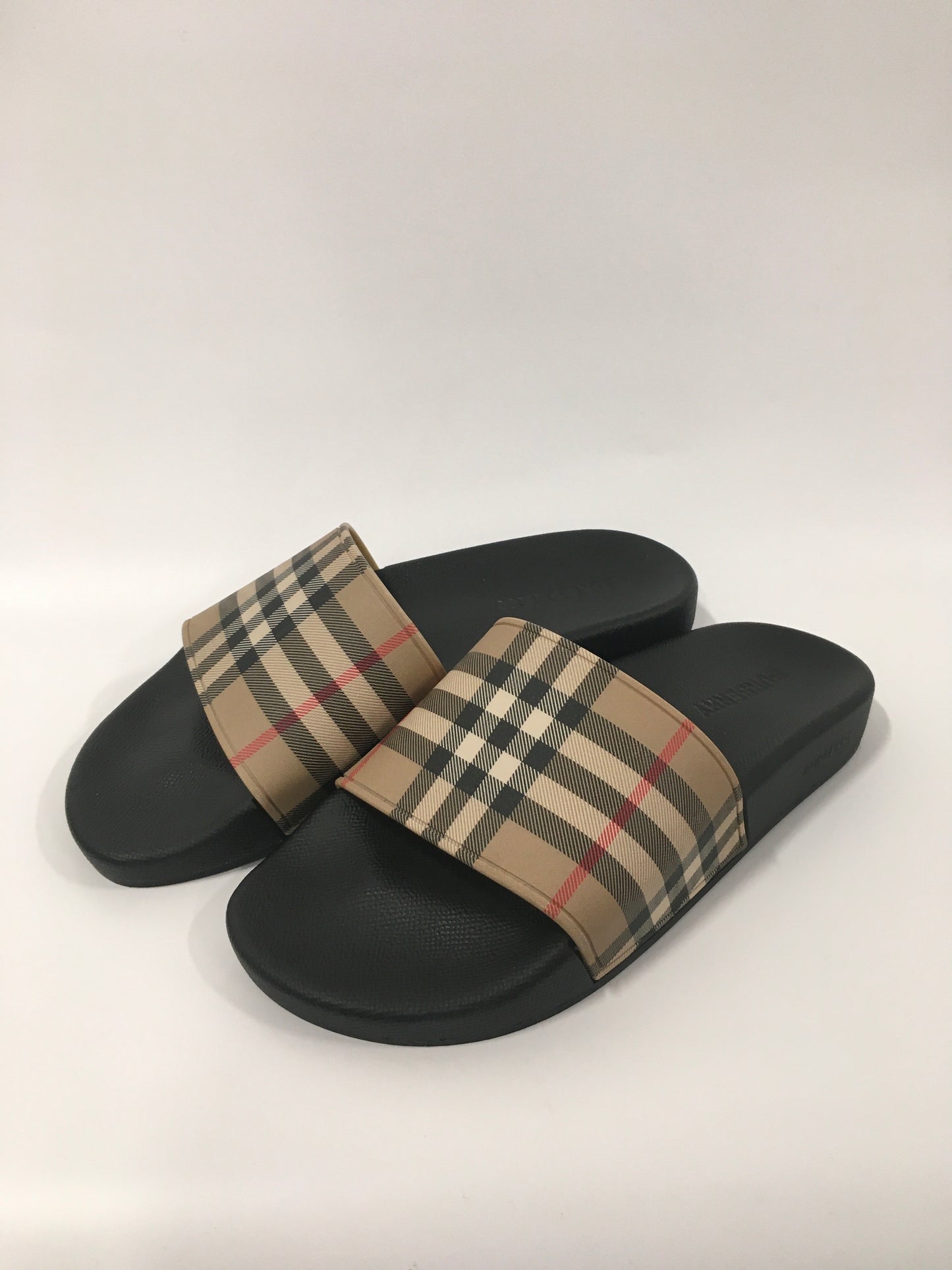 Plaid Pattern Sandals Designer Burberry, Size 8.5