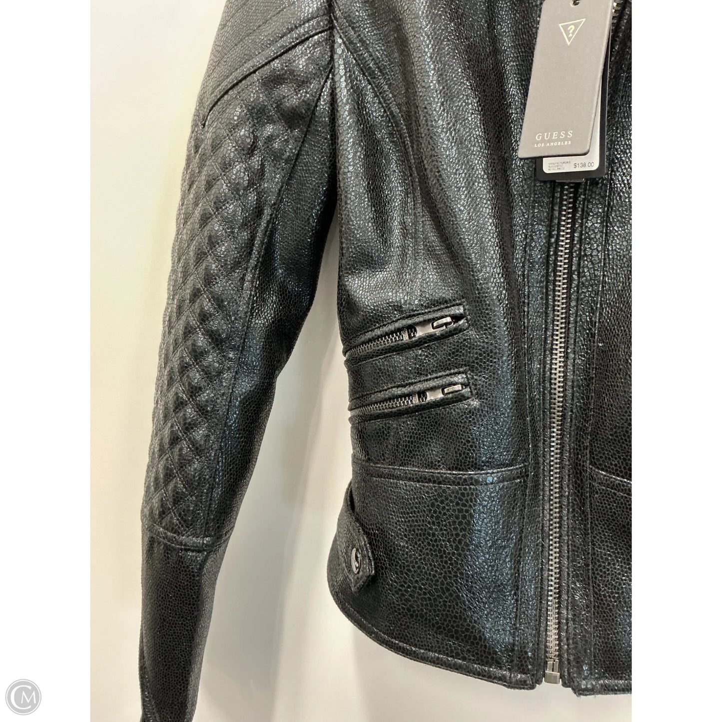 Jacket Moto By Guess In Black, Size: Xs