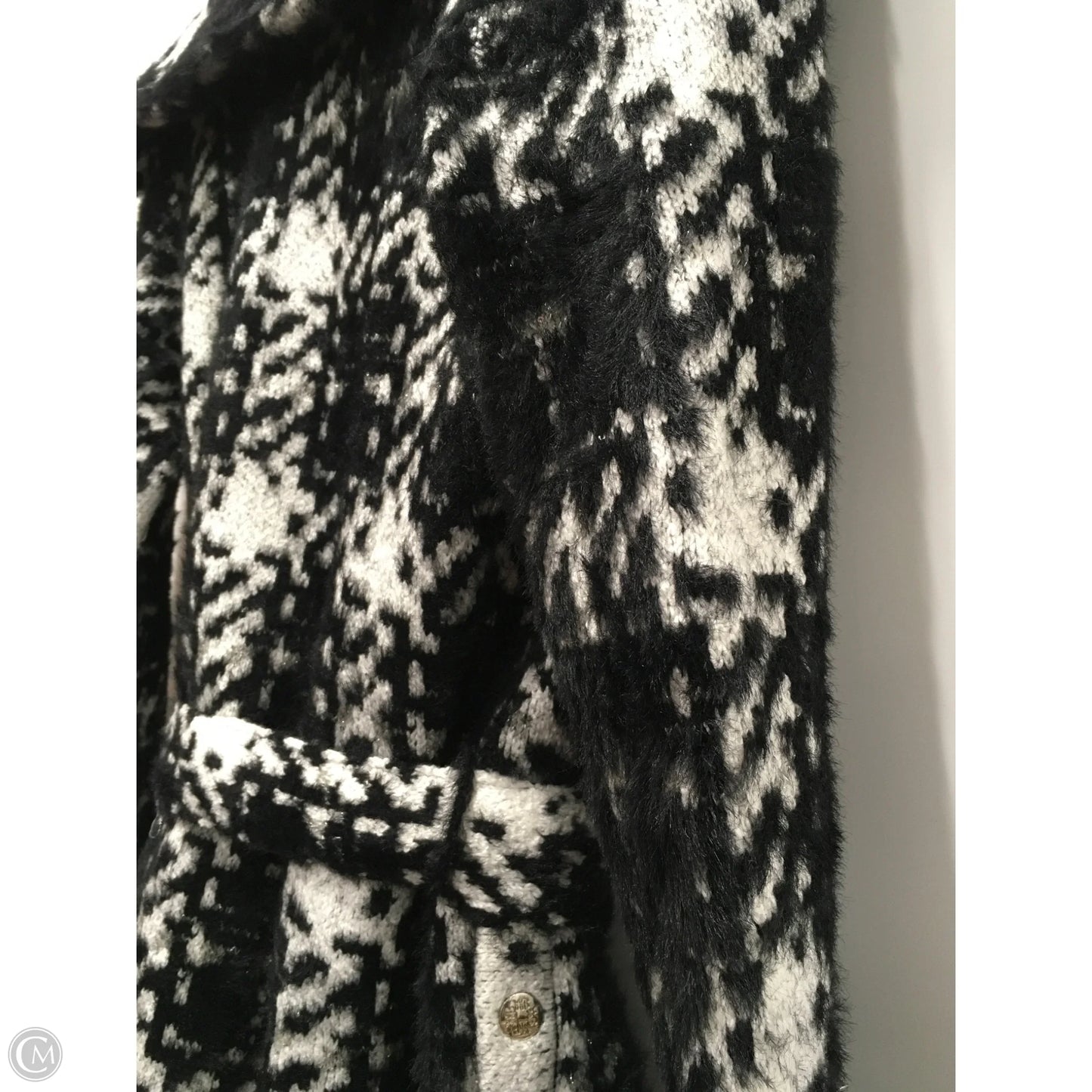 Coat Trench Coat By White House Black Market In Black & Cream, Size: Xs