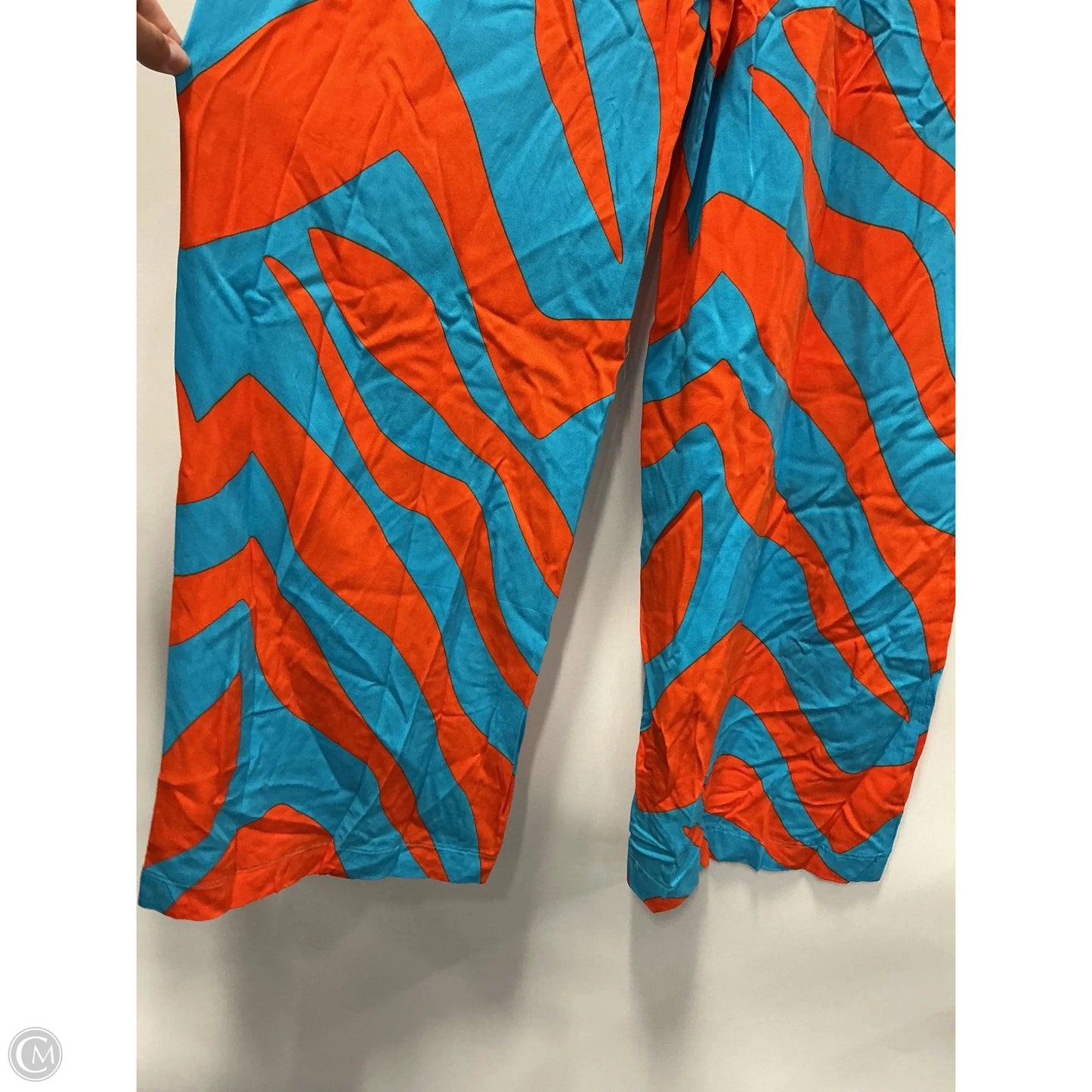 Pants Wide Leg By The Drop In Blue & Orange, Size: L