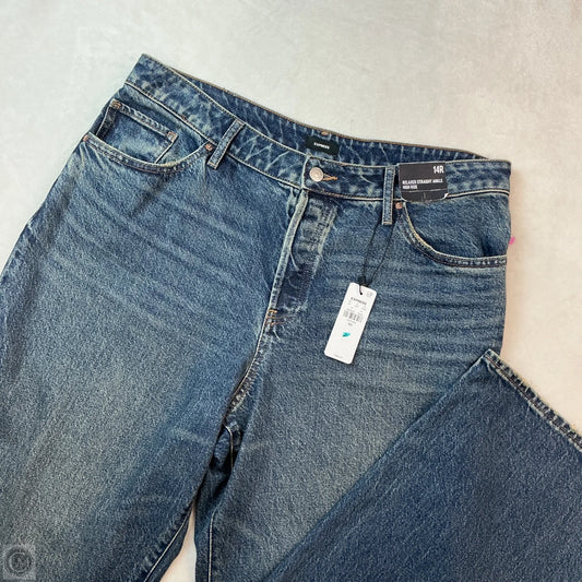Jeans Straight By Express In Blue Denim, Size: 14