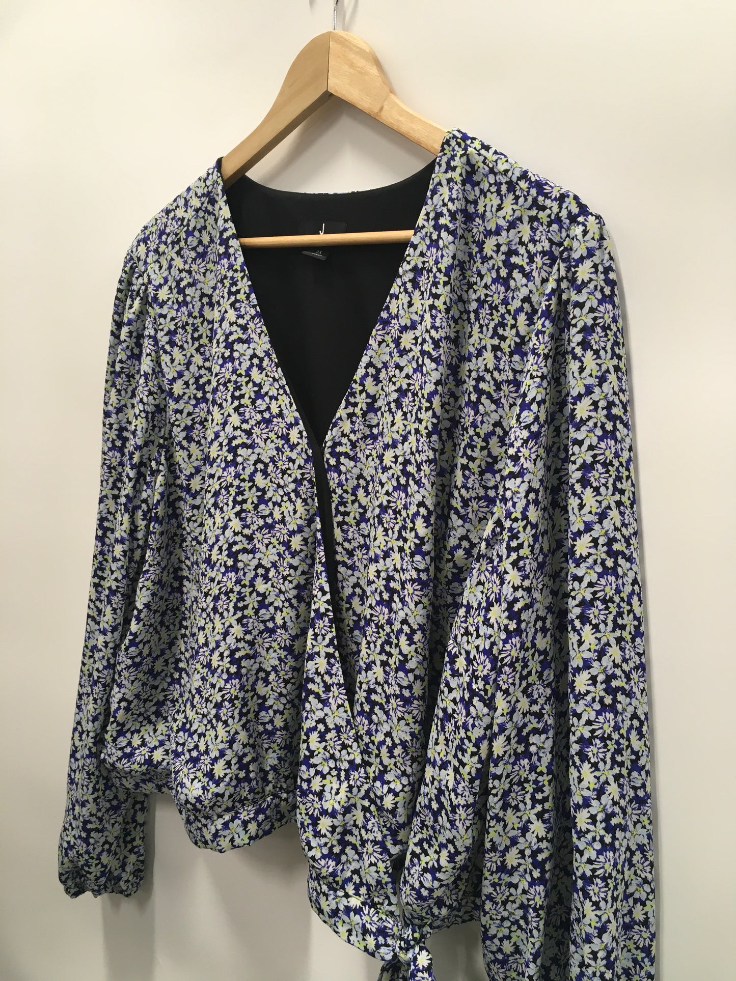 Top Long Sleeve By Jason Wu In Floral Print, Size: 2x