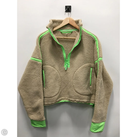 Jacket Faux Fur & Sherpa By Free People In Green & Tan, Size: S