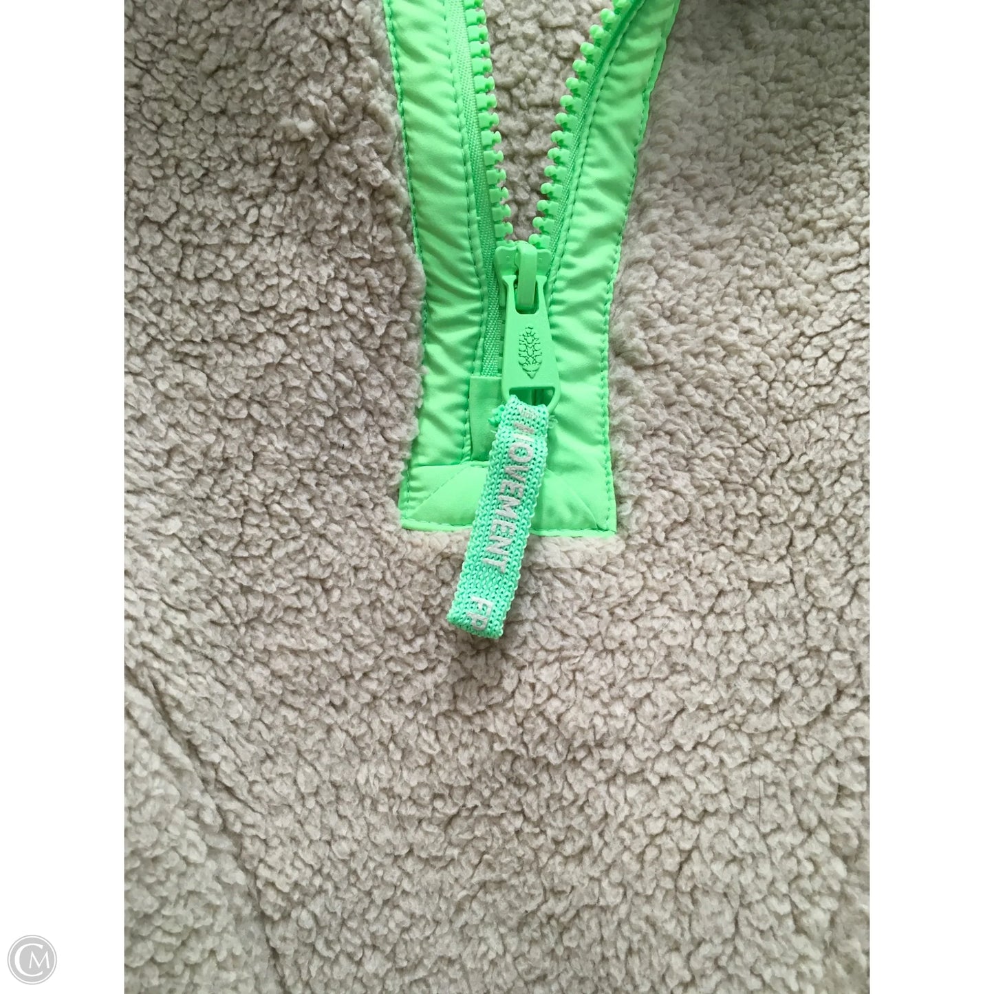 Jacket Faux Fur & Sherpa By Free People In Green & Tan, Size: S