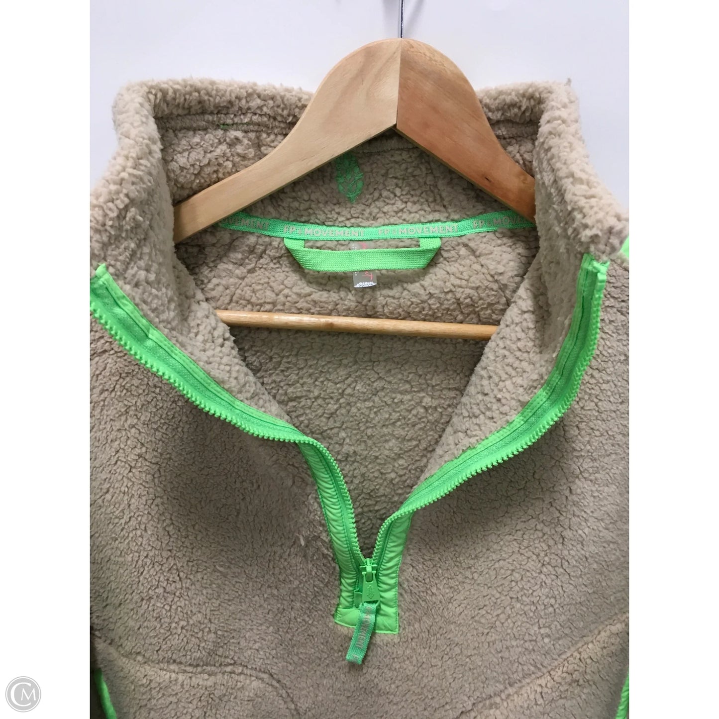 Jacket Faux Fur & Sherpa By Free People In Green & Tan, Size: S