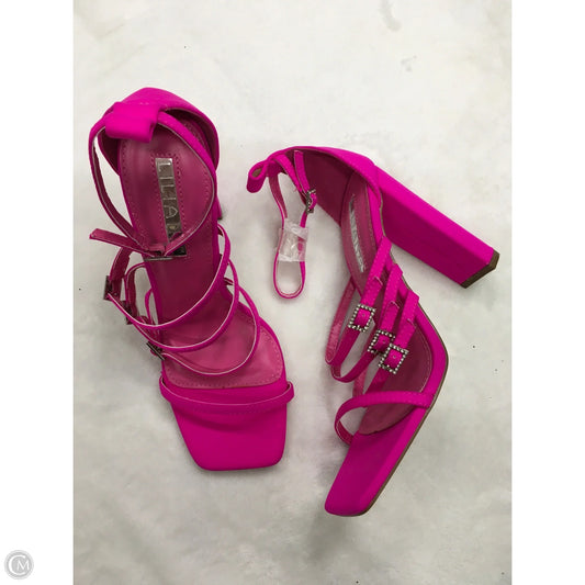 Sandals Heels Block By Liliana In Pink, Size: 8
