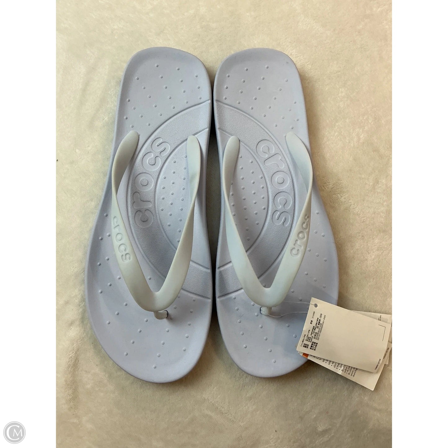Sandals Flip Flops By Crocs In Purple, Size: 12