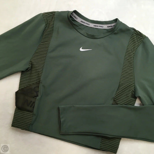 Athletic Top Long Sleeve Crewneck By Nike In Green, Size: S