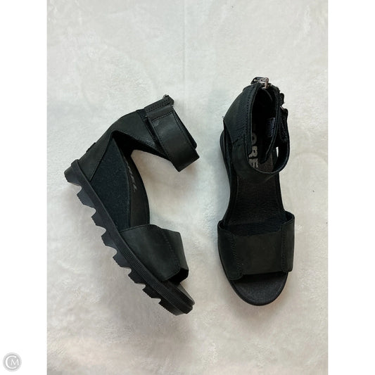 Sandals Heels Wedge By Sorel In Black, Size: 6