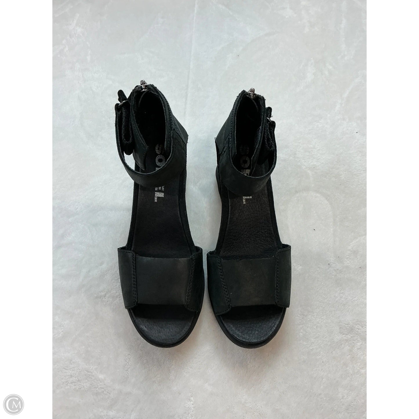 Sandals Heels Wedge By Sorel In Black, Size: 6