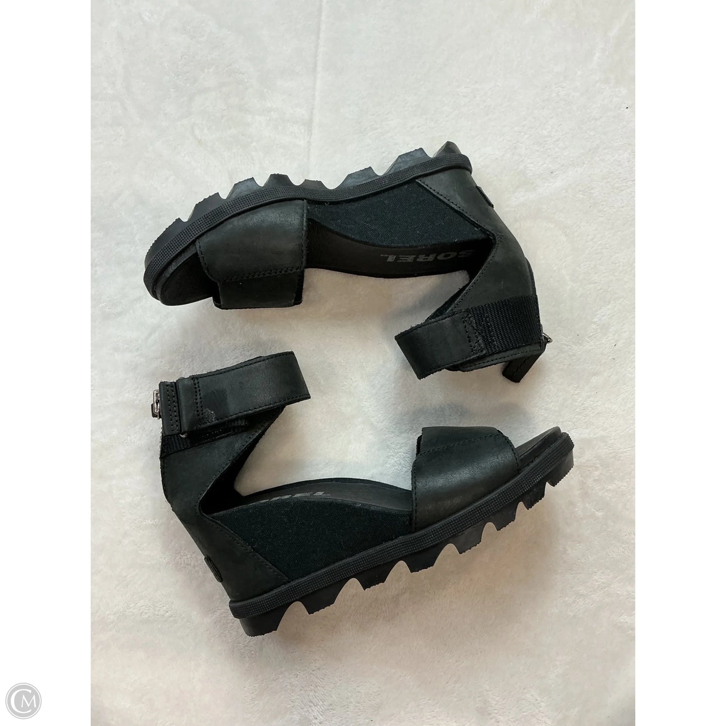 Sandals Heels Wedge By Sorel In Black, Size: 6