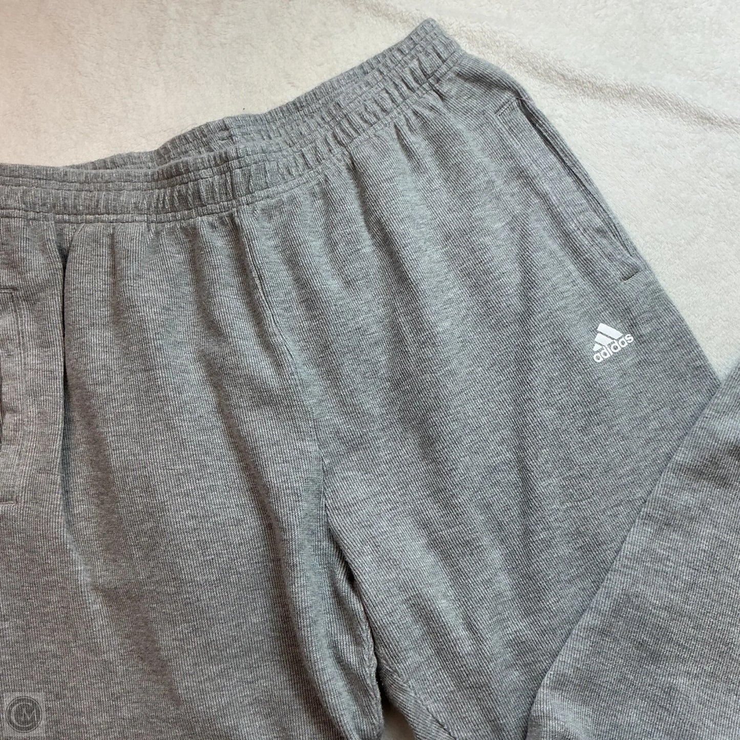 Athletic Pants By Adidas In Grey, Size: M