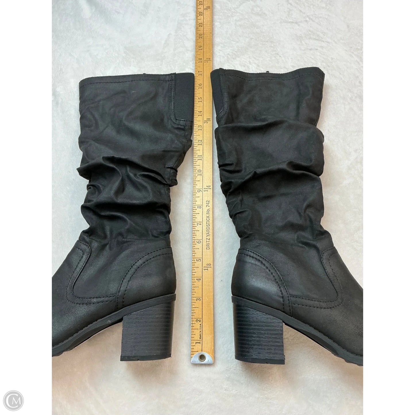 Boots Mid-calf Heels By White Mountain In Black, Size: 7.5