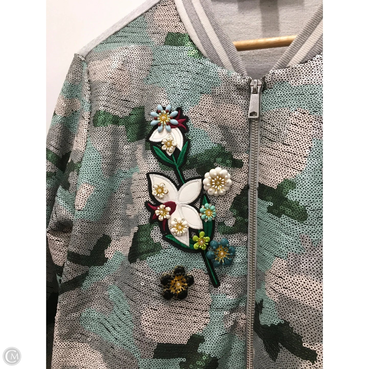 Jacket Other By Boston Proper In Green & Grey, Size: L