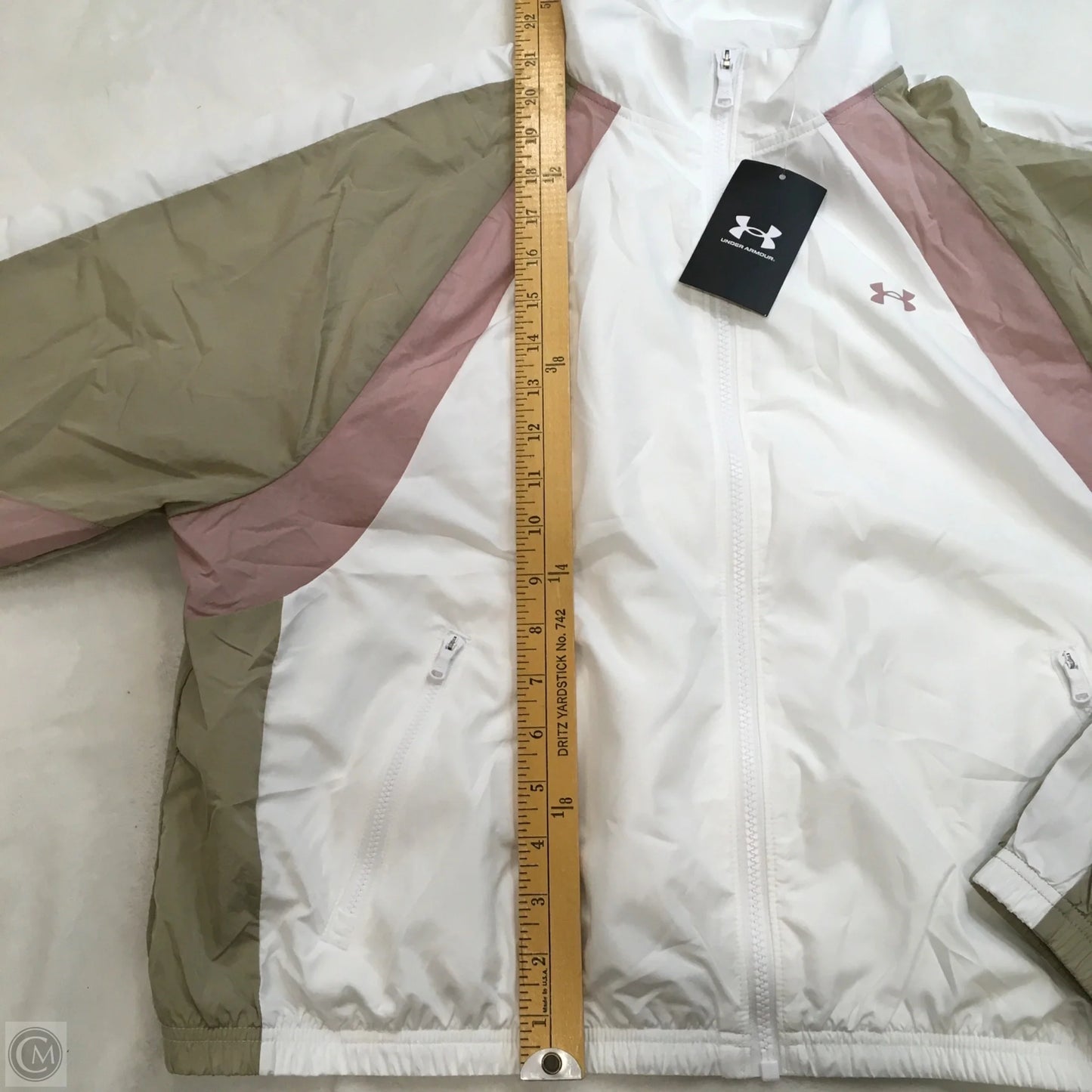 Jacket Windbreaker By Under Armour In Pink & White, Size: L
