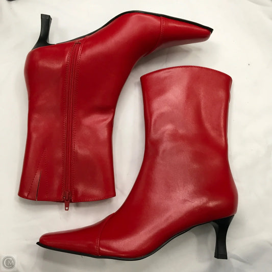 Boots Ankle Heels By Princess Polly In Red, Size: 7