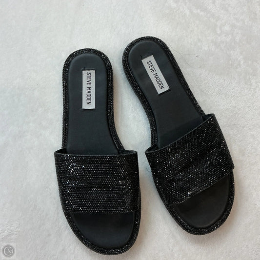 Sandals Flats By Steve Madden In Black, Size: 8