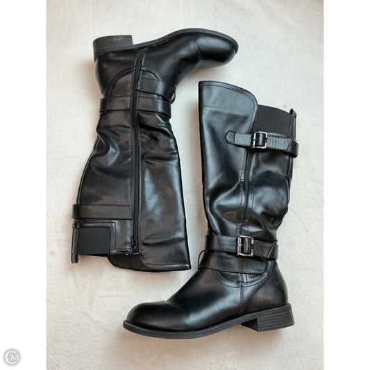 Boots Mid-calf Flats By Clothes Mentor In Black, Size: 7
