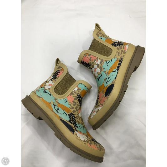 Boots Rain By Clothes Mentor In Floral Print, Size: 8