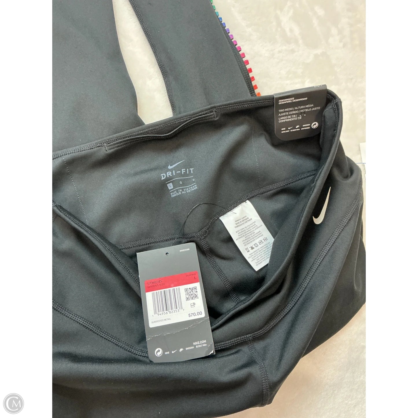 Athletic Leggings By Nike In Black, Size: L