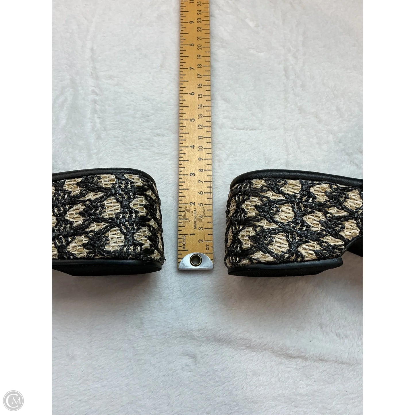 Sandals Heels Platform By Clothes Mentor In Black & Tan, Size: 8