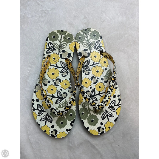 Sandals Flip Flops By Vera Bradley In Floral Print, Size: 6