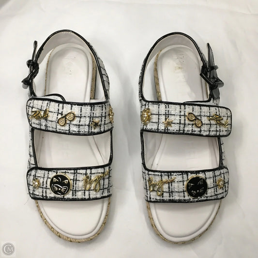 Sandals Designer By Karl Lagerfeld In White, Size: 7.5