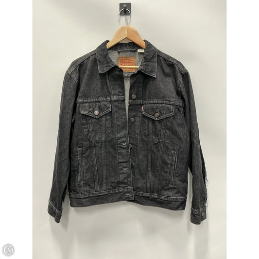 Jacket Denim By Levis In Black Denim, Size: M