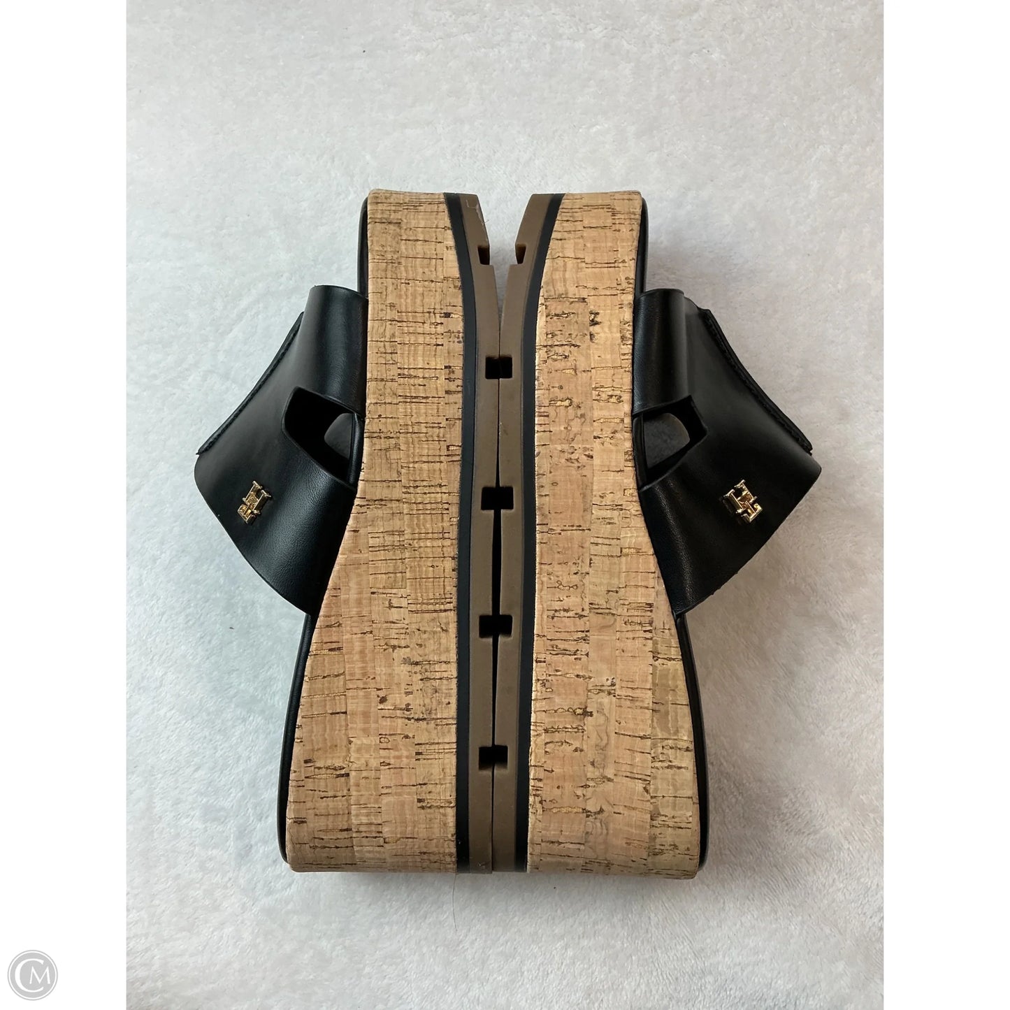 Sandals Heels Platform By Tommy Hilfiger In Black, Size: 8.5