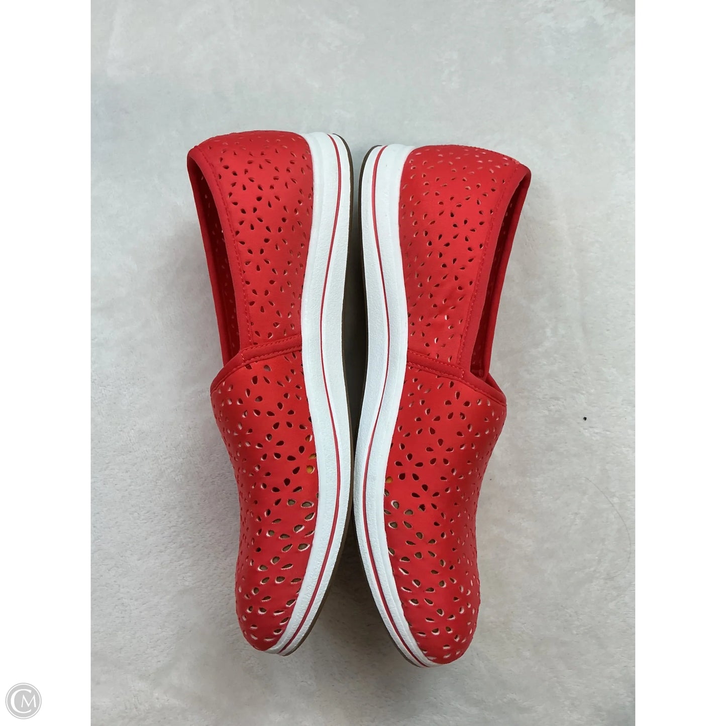 Shoes Flats By Clarks In Red, Size: 8