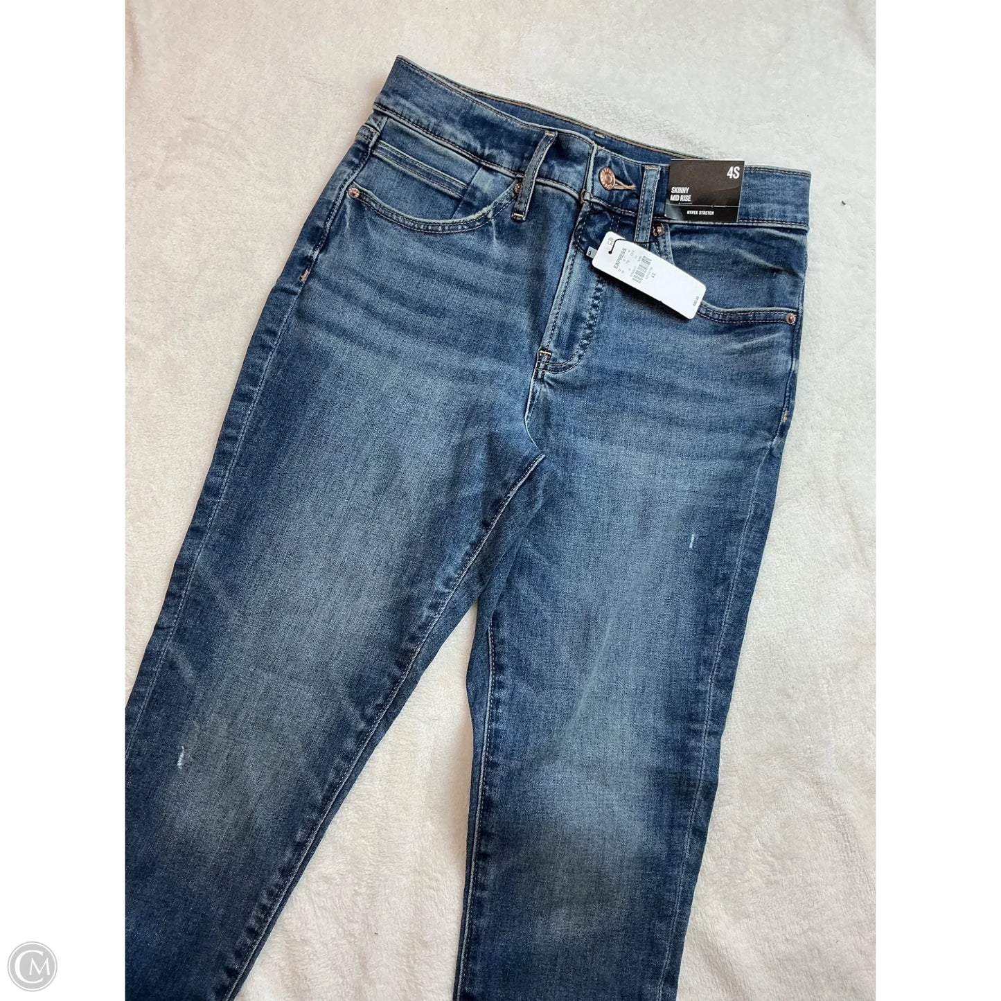 Jeans Skinny By Express In Blue Denim, Size: 4