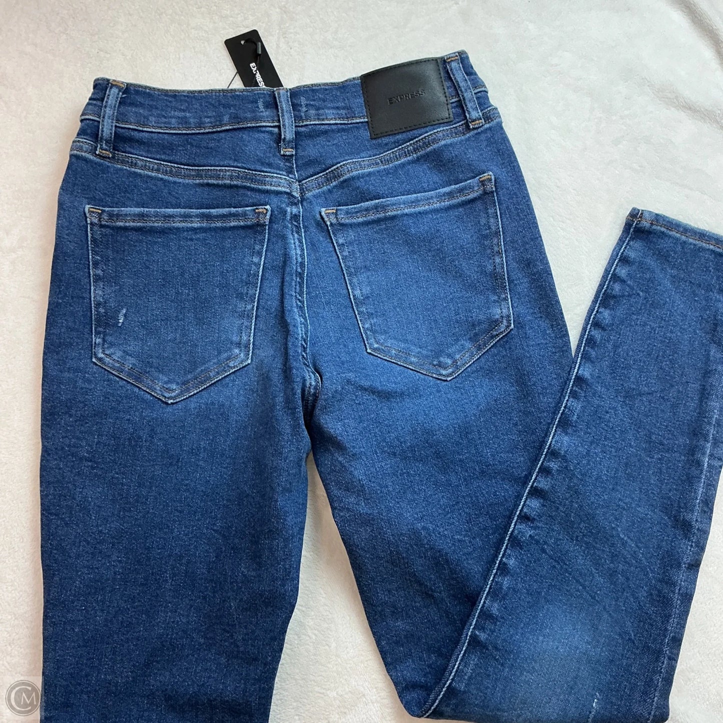 Jeans Skinny By Express In Blue Denim, Size: 4