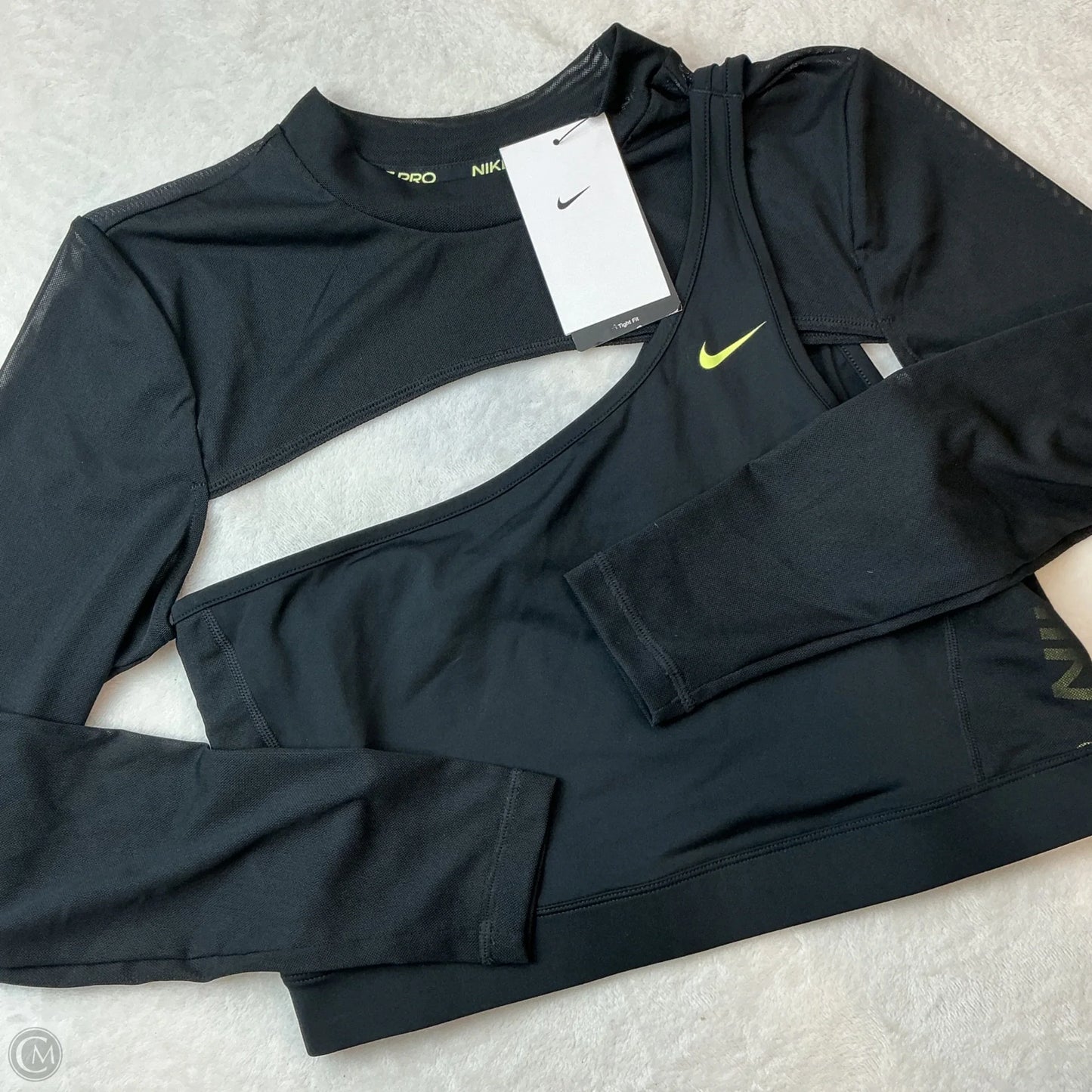 Athletic Top Long Sleeve Crewneck By Nike In Black, Size: L